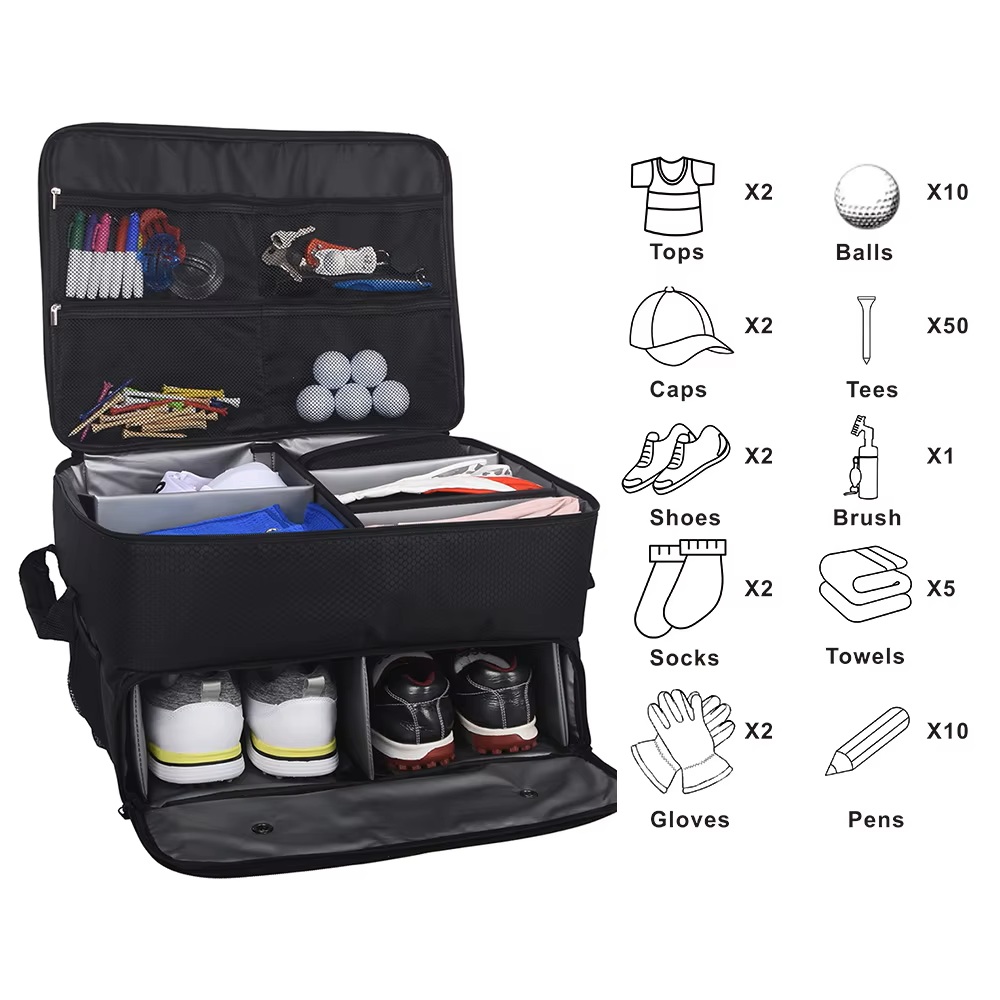 Men'S Accessories Travel Bag - Organizer Bagasi Golf Oxford dengan Kompartemen