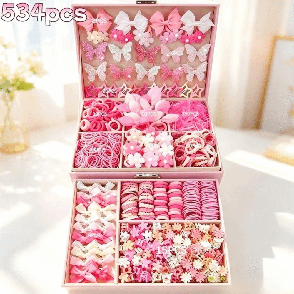 Tie Clip Set - Set Aksesori Rambut Elastis Baru untuk