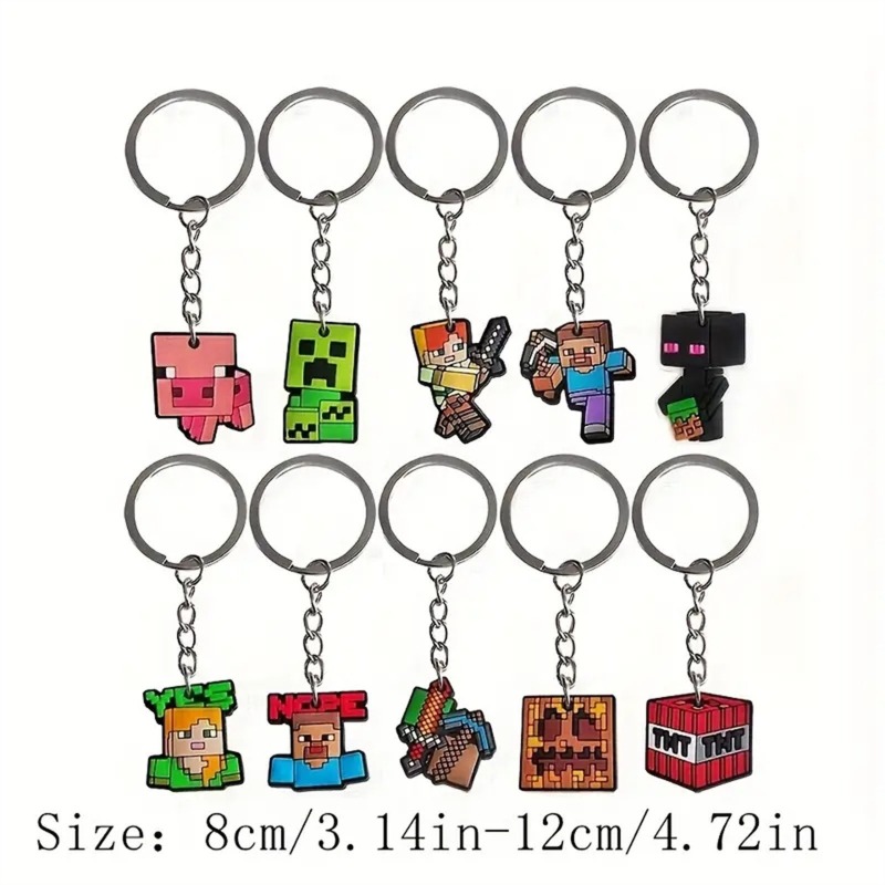 Men Keychain Accessories - Gantungan Kunci Minecrafts Hot Game 10pcs,