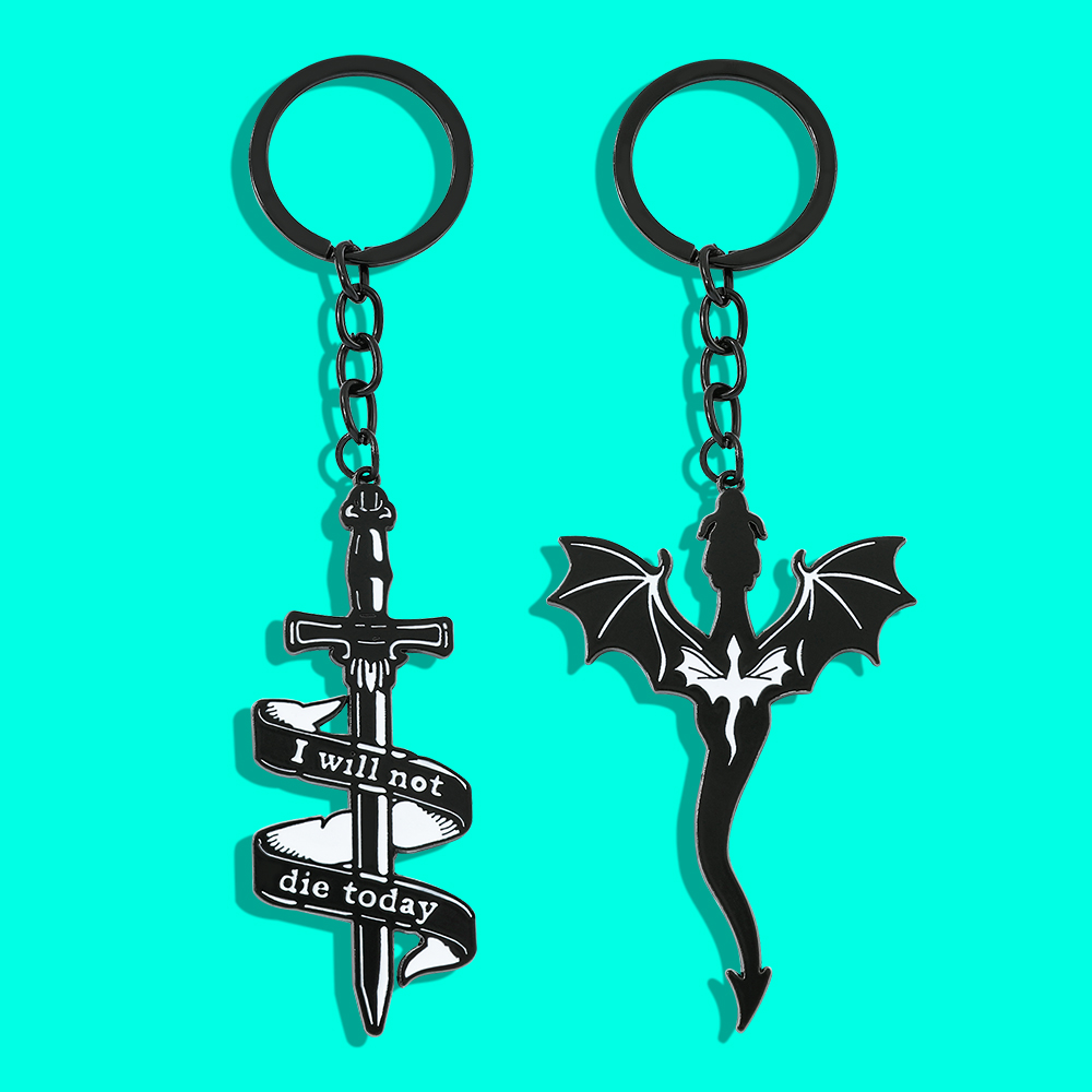 Men Accessories Pendant - Gantungan Kunci Naga Hitam Sayap Keempat