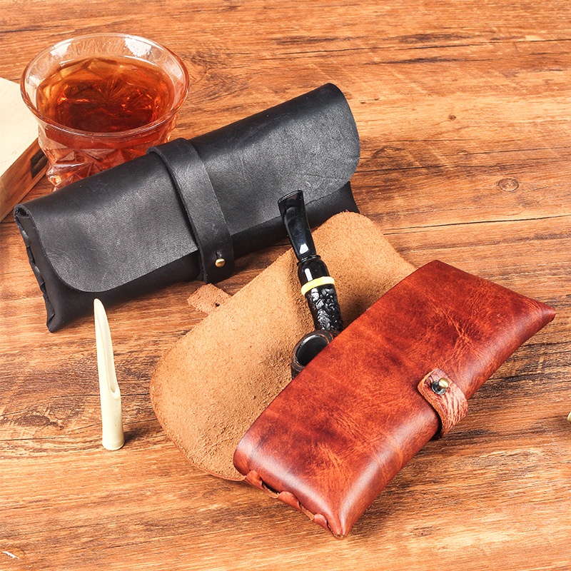 Men'S Accessories Travel Bag - Tas Pipa Kulit Sapi Vintage, Kantong