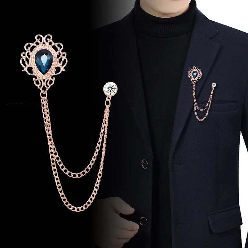 Pin Kerah Kristal Berlian Imit - Men'S Accessories Fashion ulasan dan harga