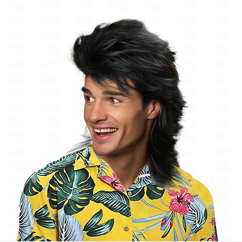 Wig Mullet Rambut Sintetis Hit - Men'S Accessories In The 80S ulasan dan harga