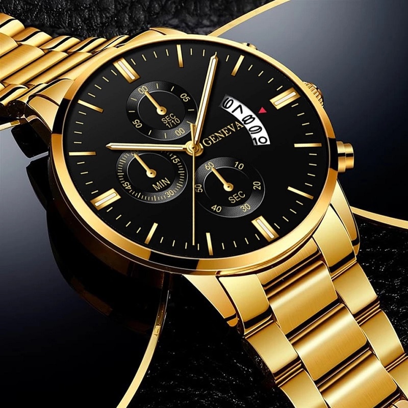 Jam tangan emas Stainless Stee - Men Accessories For Wrist ulasan dan harga