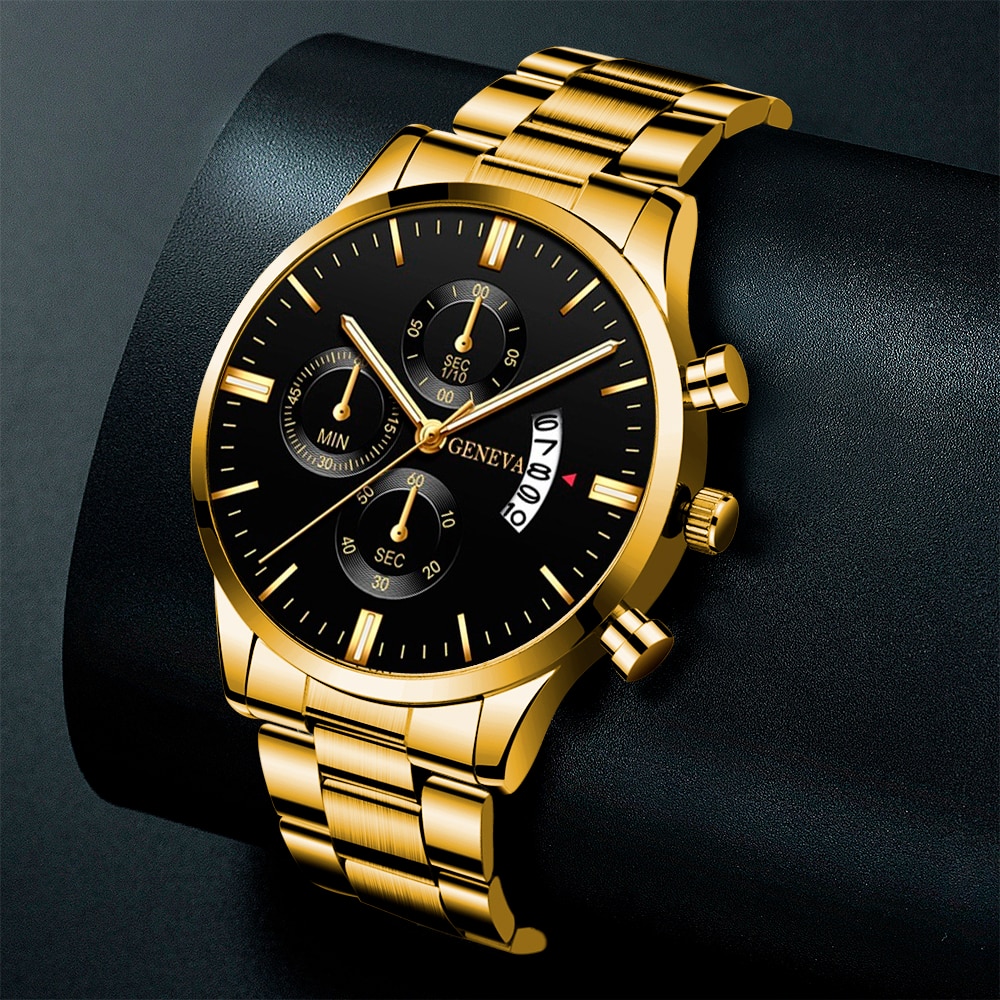 Jam tangan emas Stainless Stee - Men Accessories For Wrist ulasan dan harga